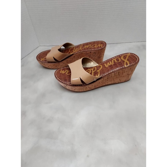 Sam Edelman Slide Wedge/Platform Tan Sandals Size 8.5M - Picture 3 of 8